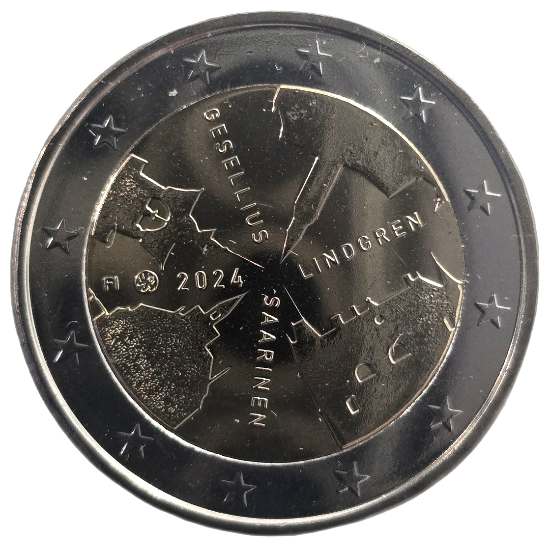 2 euros conmemorativa Gesellius, Lindgren, Saarinen - Arquitectura finlandesa